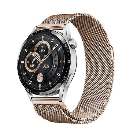 Huawei Watch GT3 46mm Band-12 20mm Metal Hasır Kordon