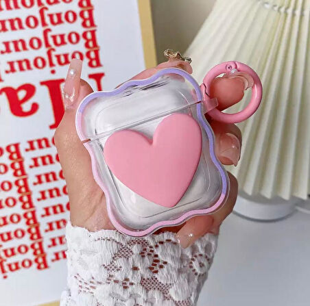 Airpods Pro Uyumlu Sevimli Kalpli Silikon Kılıf
