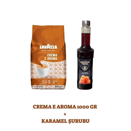 Lavazza Crema e Aroma 1000g + Grande Terra Karamel Şurubu Seti