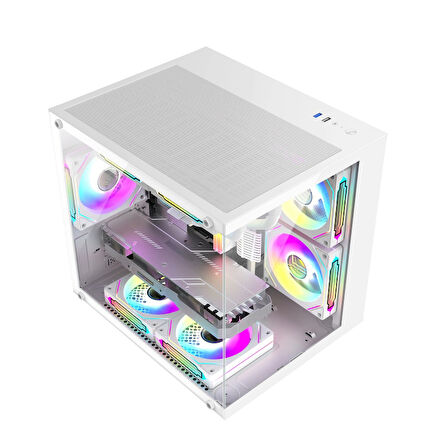 Xaser Cube X60 Ryzen 7 5700x 32GB Ram 1TB M.2 NVMe SSD 8GB RTX4060 Beyaz Masaüstü Oyuncu Bilgisayarı