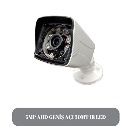 GOLDCAM KAMERA SETİ 5MP FULL HD-2.8 GENİŞ AÇI GECE GÖRÜŞ ÖZELLİKLİIP66 KASA SU GEÇİRMEZ DIŞ MEKANA UYGUN KAMERA SETİ