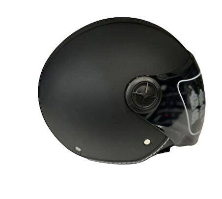 FX-101 Deri Kaplama Siyah Açık Kask