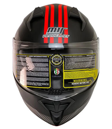 MTS 966 Wx20 Red Çene Açılır Mat Siyah-kırmızı Kask