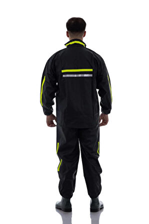 Dikişsiz Fermuarlı Pvc Alt Üst Takım Motorcu Yağmurluğu