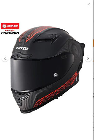 Scoyco FF-871 FREEDOM GÜNEŞ VİZÖRLÜ KAPALI KASK (SİYAH CAMLI)