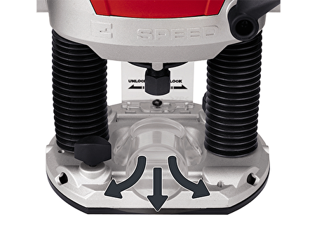 Einhell Dik Freze TE-RO 1255 E (1200 W, Ø 6 ve 8 mm mandren, 55 mm strok yüksekliği, elektronik devir kontrolü, mil kilidi)