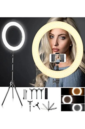 18 İnç Ring Light 45 cm 55W 480 Ledli Çantalı ve Kumandalı Profesyonel Çekim Işığı