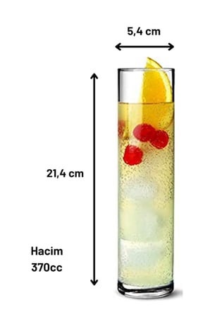 6'lı Pub Serisi Uzun Kokteyl - Collins Bardağı 370cc