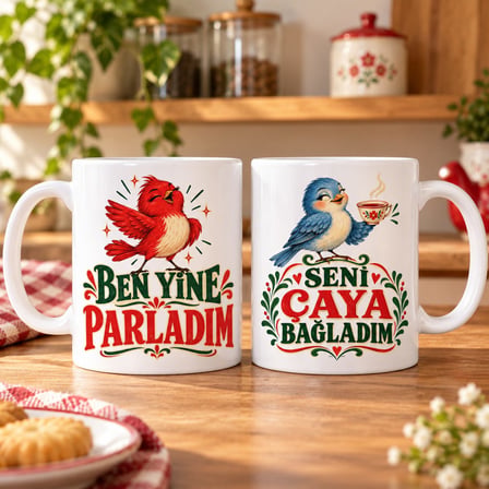 Sakinleştiren Eş 2'li Porselen Kupa Seti - MODEL 954