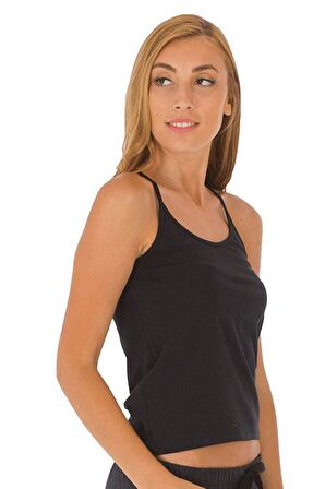 The DON Camisole İp Askılı Kadın Atlet Siyah