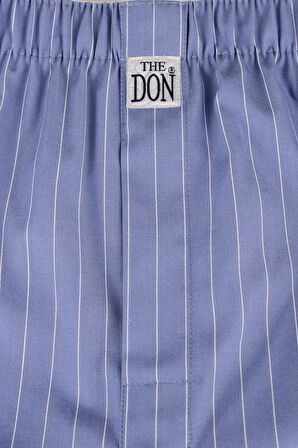 The DON Poplin Erkek Boxer Fırtına Mavisi Çizgili
