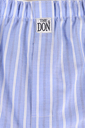 The DON Poplin Erkek Boxer Vintage Mavi Çizgili