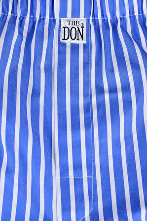 The DON Poplin Erkek Boxer Cerulean Mavi Çizgili
