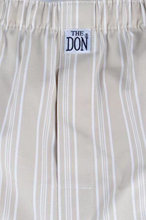 The DON Poplin Erkek Boxer Latte Çizgili