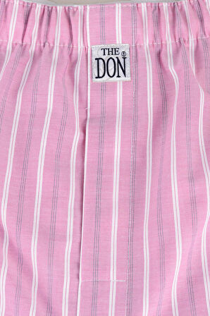 The DON Poplin Erkek Boxer Flamingo Pembe Çizgili