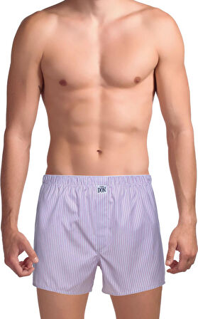 The DON Poplin Erkek Boxer Lilac Çizgili