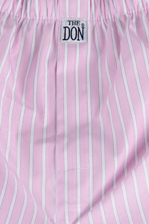 The DON Poplin Erkek Boxer Pembe Portal Çizgili