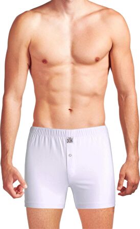The DON Organik Jersey Penye-Örme Erkek Boxer Beyaz