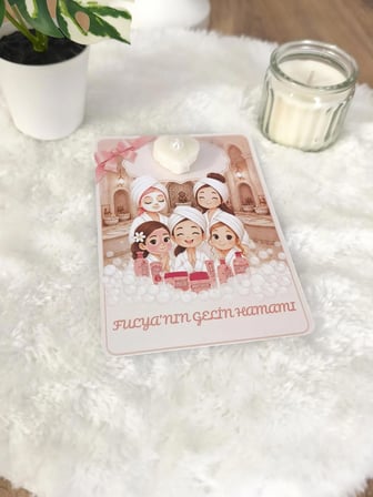 Pamuğum Atelier Kişiye Özel Tasarım Kartlı Kalpli Sabun Gelin Hamamı Hediyeliği (25 Adet)