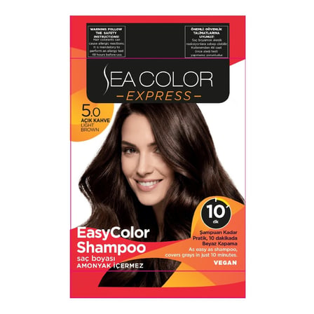 Sea Color Express Şampuan Boya 5.0 Açık Kahve 60 Ml - 5 Adet