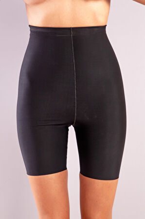 Golshan Girdle  Hight Waist Coton Short Corset,Siyah Toparlayıcı Yüksek Bel Uzun Paça Korse