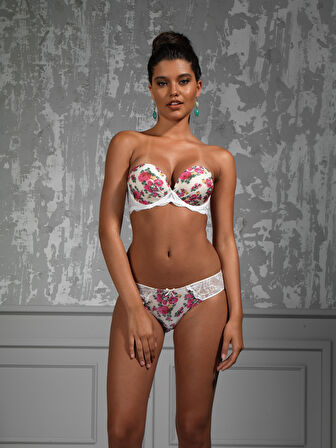 Golshan Gardenia Big size Plunge Bra, Ekru Konforlu ve Şık Sütyen