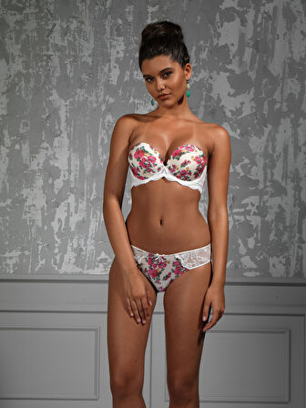 Golshan Gardenia Big size Plunge Bra, Ekru Konforlu ve Şık Sütyen