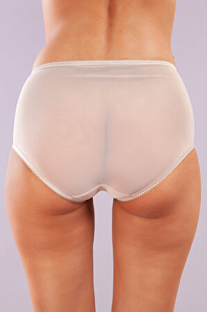 Golshan Gaspara Control Slip, Kadın Güpürlü Tül Ten  Renk Yüksek Bel Külot