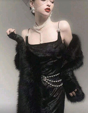 Kürk Orijinal Beyaz Seksi Omuzluk Şık Kürk