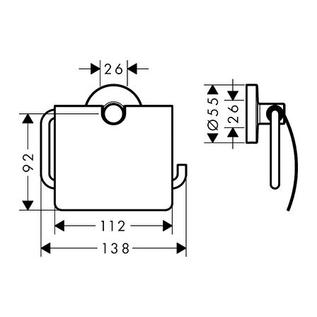 Hansgrohe Logis Universal Tuvalet Kağıtlığı Krom Kapaklı