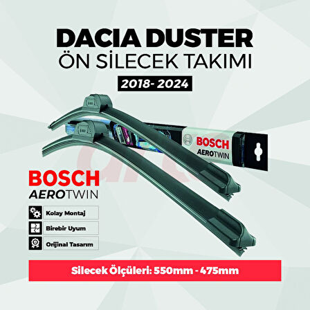 Dacia DUSTER 2018- Mart 2024 Bosch Aerotwin Ön Silecek Takımı
