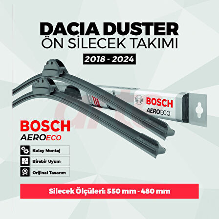 Dacia Duster 2018-Mart 2024 Bosch Aeroeco Ön Silecek Takımı
