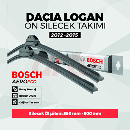 Dacia Logan 2 (AĞU. 2012- ŞUB.2015) Bosch Aeroeco Ön Silecek Takımı