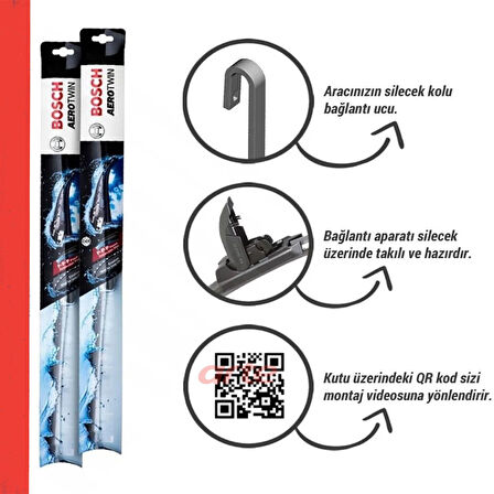 Fiat Albea Ön Silecek Takımı (2002-2012) Uyumlu | Bosch Aerotwin Serisi | 2'li Set |