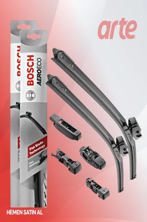 Voklswagen ID.4 2020-2026 Uyumlu | Bosch Aeroeco Flatwiper Serisi Ön Silecek Takımı | 3'lü Set |