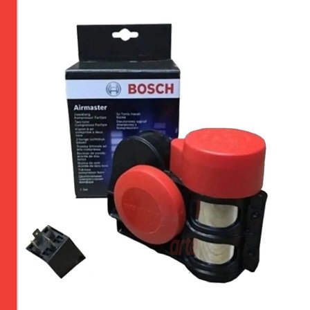 Bosch Ferrari Tipi Korna 12V | Çift Tonlu Kompresörlü Korna Seti | Röleli | Güçlü ve Tok Ses