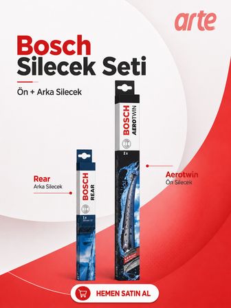 Skoda Octavia 2013-2019 Uyumlu | Bosch Aerotwin Serisi Ön ve Arka Silecek Takımı | 3'lü Set |