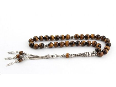 Kaplangözü Küre Kesim Tesbih 925 Ayar Gümüş Üçlü Püskül 867547h