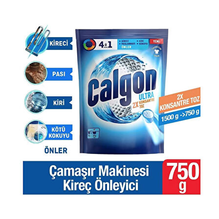 Calgon 4ü1 Arada Ultra Konsantre Toz Kireç Önleyici 750 gr x 3 Adet