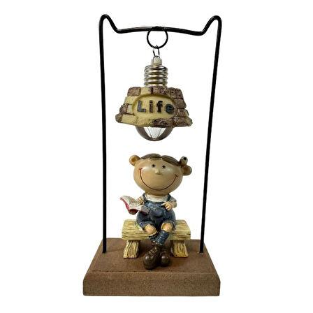 Uretti - Okay 5711 3751 Sokak Lambası Altında Kitap Okuyan Çocuk Biblo