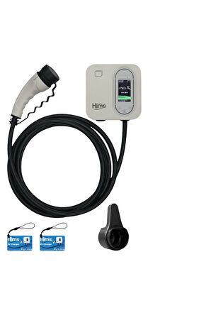 Hims Hcdkb-22 22KW Destekli 5m Kablolu Smart Beyaz Elektrikli Araç Şarj Istasyonu