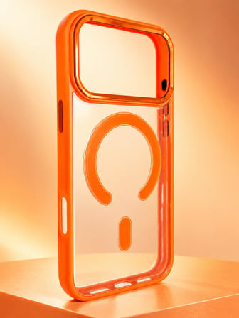 IPhone 17 Pro Max MagSafe Renkli Çerçeve Şeffaf Kılıf Metal Kamera Korumalı