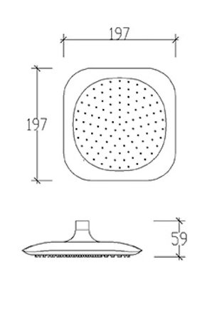 20x20 Cm Paslanmaz Kare Ultra Ince Tepe Duş Başlığı