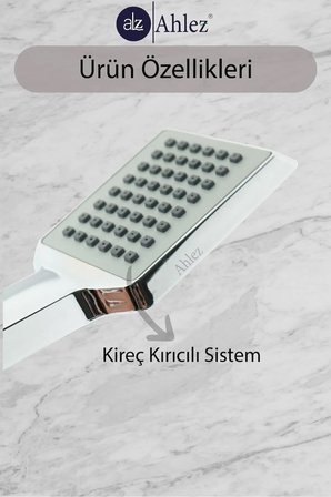 Arya Duş Başlığı + Pvc Duş Hortumu + Büyük Mafsal Duş Takımı Duş Seti