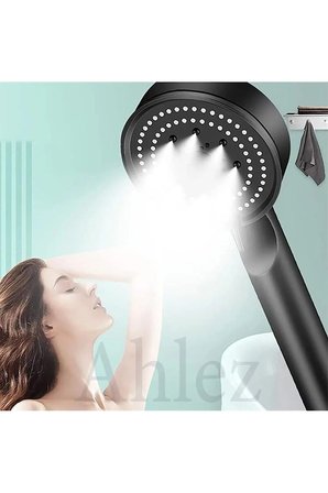 Maxima Siyah Turbo 5 Fonksiyonlu Duş Başlığı + Pvc Duş Hortumu Duş Takımı