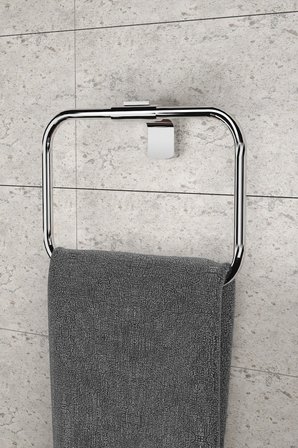 Premium İkili Bornoz Askılık + Kare Havluluk + Kapaklı Tuvalet Kağıtlık Banyo Seti