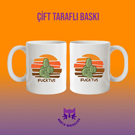Kaktüs Tasarımlı Kupa Bardak – Fucktus Yazılı Hediye Kupa (330 ml)