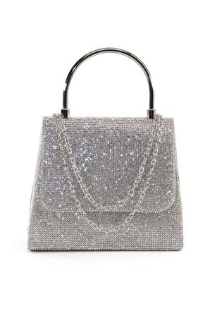 Gümüş Taşlı Abiye çanta. Gümüş Kadın Abiye Çanta. Gümüş Abiye Çanta. Davet Gece Clutch Çanta.