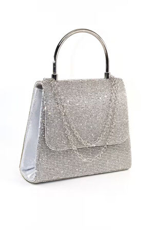 Gümüş Taşlı Abiye çanta. Gümüş Kadın Abiye Çanta. Gümüş Abiye Çanta. Davet Gece Clutch Çanta.