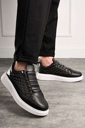 Günlük Erkek Spor Ayakkabı Bağcıklı Dikiş Detaylı Hafif Kalın Yüksek Taban Sneaker 418